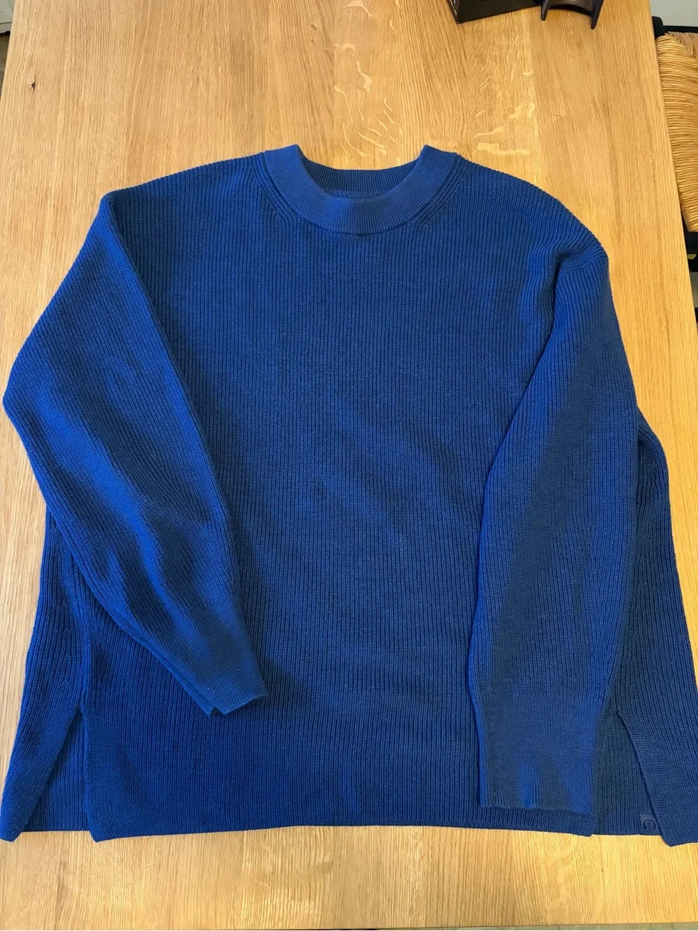 lululemon Merino Wool blend Ribbed Crewneck Sweater in Heathered Psychic